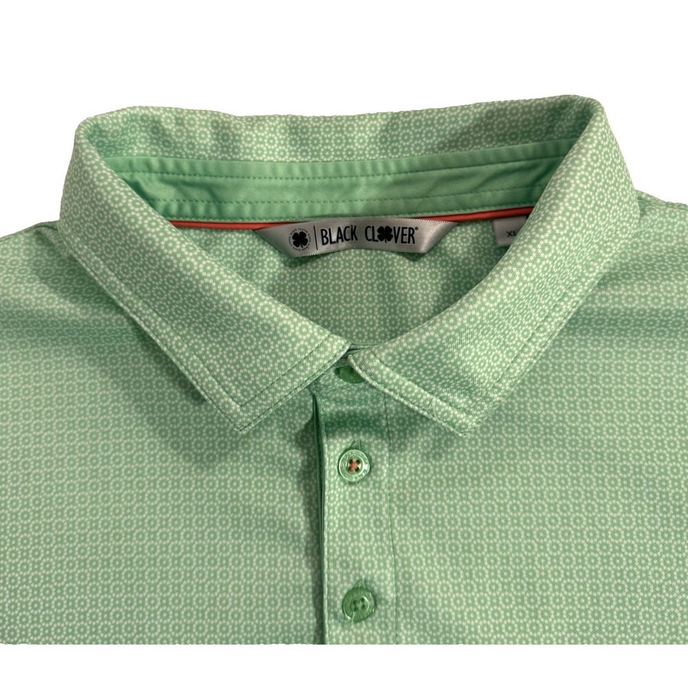 Black Clover Golf Polo Men's‎ XL Live Lucky Geometric Print Performance